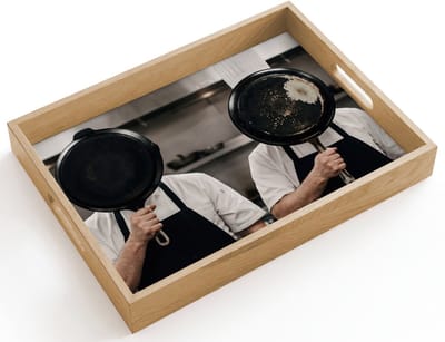 Dienblad hout 40x30 cm - Schootdienblad - Koks - Koekenpannen - Keuken - Borrelplank rechthoek - Plateau dienbladen