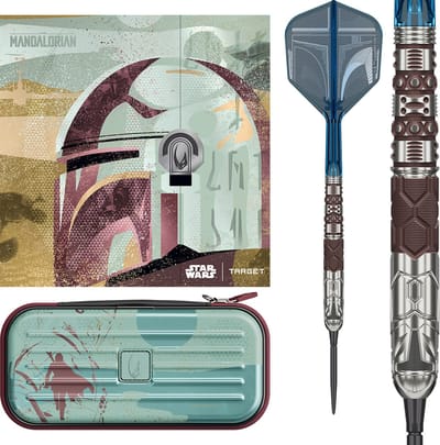 Target Star Wars Mandalorian 95% Tungsten Steeltip Darts – Professionele Dartpijlen – 22g 24g 26g – Inclusief Shafts en Flights – Officieel Disney Product