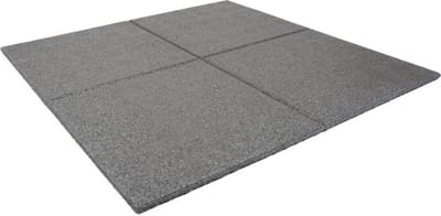 Terrastegel rubber | Grijs | Per 1 m² | Per stuk | 100x100cm | Dikte 2,5cm