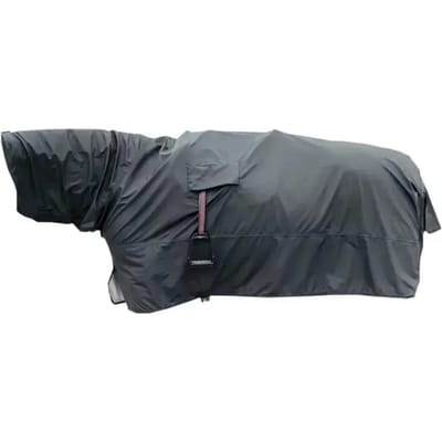 Kentucky Horsewear - Rain coat 100% waterproof with stirrup holes grijs Size M, 5'9-6'3