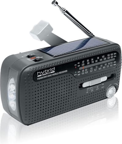 Muse MH-07DS - Wereldontvanger met LED-lamp en alarmsignaal, grijs