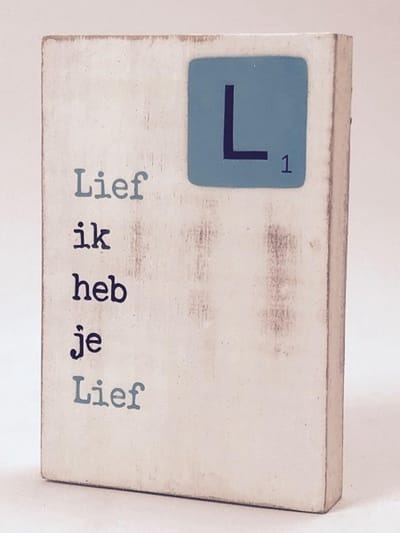Tekstblok 10x15 2 cm dik Lief