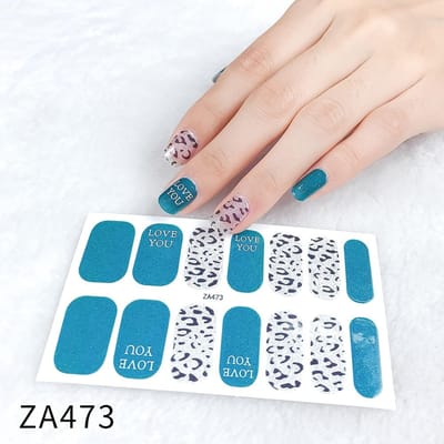 Glitter Verloop Nagelpatches Zelfklevende Gel Nagelstickers Vrouwen Nagelstickers Nagelkunst Patches beige