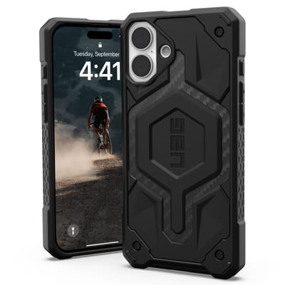 Urban Armor Gear Monarch Pro Hoesje geschikt voor Apple iPhone 16 Plus | Compatibel met MagSafe | Back Cover | Carbon Fiber