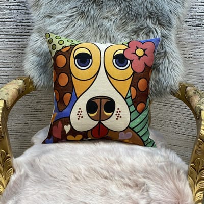 Kussen koho Picasso Dog Power 45x45- Modern - Woonkamer - Salon - Slaapkamer - Eetkamer - Sierkussen - Kussenhoes - Kat Motief