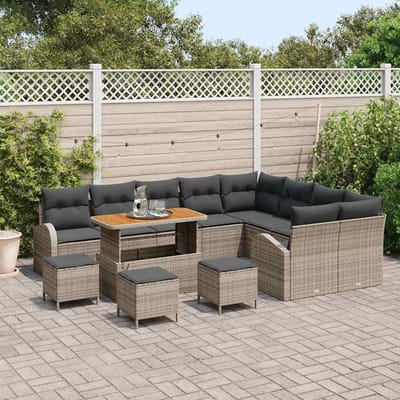 vidaXL - Tuinbank - Set - 13 - st - 12-Aantal - zitplaatsen - Grijs