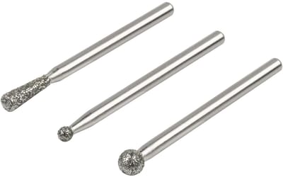 wolfcraft - Diamantslijpstift-set, kogel- en cilindervormig, 3-dlg. - 5988000