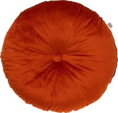 Dutch Decor - OLLY - sierkussen Ø38 cm - rond velvet - Potters Clay - oranje