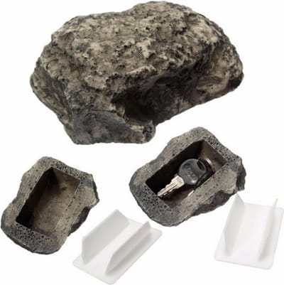 Sleutelhouder voor buitenshuis in steenvorm Geheime opbergplek Tuin ornament 6x8x3cm / HaverCo