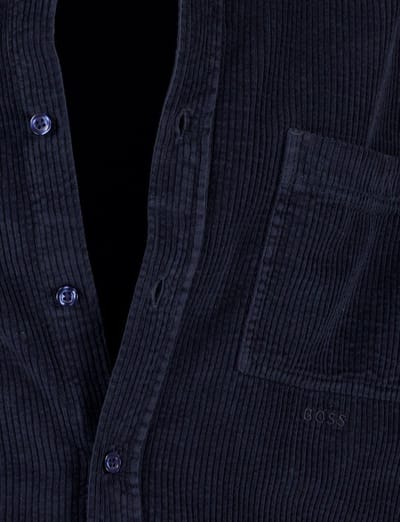 Overshirt Boss orange donkerblauw effen borstzak