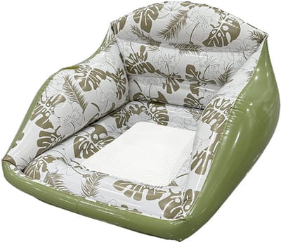 Opblaasbaar drijvend ligbed 86 x 84 cm - Waterloungebed met ingebouwd comfortabel hoofdkussen voor zwembad en strandontspanning