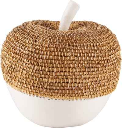 Dekoratief | Deco appel wit/beige, resina, 14x14x14cm | A240358