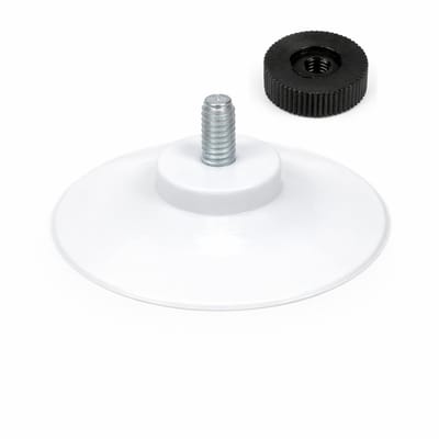 40mm Witte Zuignap met Schroefdraad + Zwarte Kartelmoer - type: GZ-462-ZM