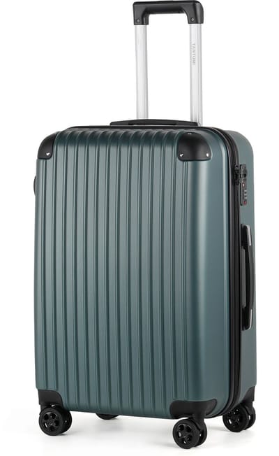 TAN.TOMI 24-inch Medium Reiskoffer – Cijferslot – 44x27x66cm – 65L – Lichtgewicht, Waterdicht & Duurzaam - Donkergroen