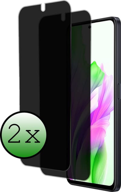 Screenprotector - 2 Stuks Geschikt voor OPPO A58 - Privacy Filter - Beschermglas - Gehard Glas - Tempered Glass - Screen Protector