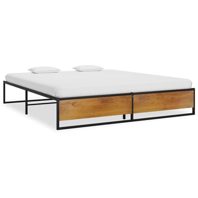 vidaXL - Bedframe - metaal - zwart - 140x200 - cm