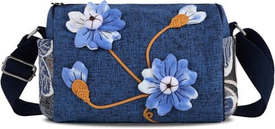 Crossbodytas voor Vrouwen - Canvas met Bloemenmotief - Lichtgewicht - Met Verstelbare Brede Schouderband