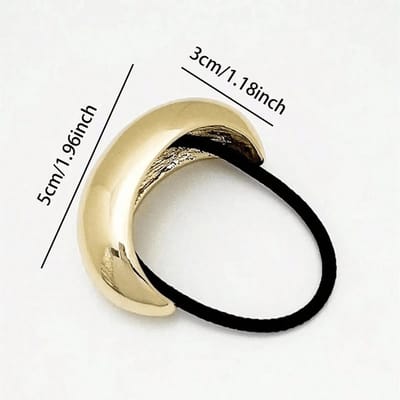 3 stuks Gouden Metalen Haarelastiekjes, Elegant, Veelzijdig, Rekbaar Paardenstaart Houder Haaraccessoires voor Vrouwen beige