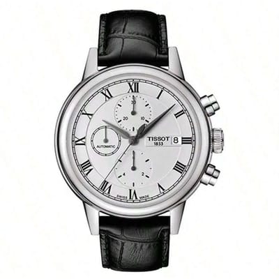 Automatisch mechanisch horloge voor heren, zwart rond wijzerplaat, Zwitsers gemaakt, stijlvol eenvoudig herenaccessoire, herenpolsuurwerk, veelzijdig T085.427.16.013.00 wit