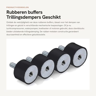 Dailygoods- Silentblock 4 Stuks - Trillingsdempers - Rubber-Metalen Buffers - Antivibratievoeten M6/M8 - Geluidsbescherming - Duurzaam Rubber/Staal - Trillingsdemper