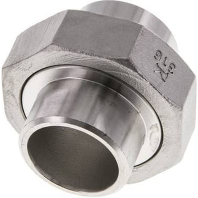 Rechte Koppeling 33.7mm Laseinde RVS Conische Afdichting 16bar