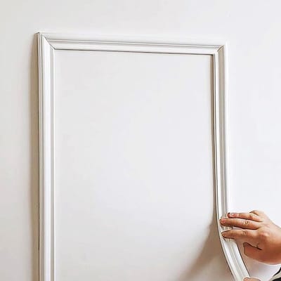 MDUG Zelfklevende, flexibele wanddecoratiestrip - 3,2 cm (breedte) x 3 meter (lengte) - Wit - DIY 3D-wanddecoratieframe - Geschikt voor kastdeuren, spiegelframes en andere woondecoratie