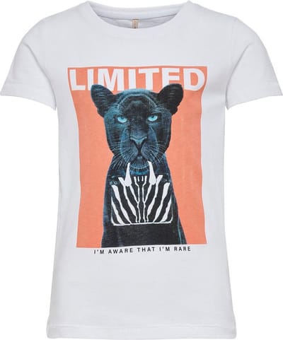 Only t-shirt meisjes - oranje - KONvibe - maat 110/116