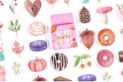 Herfst Donuts & Gebakjes Stickers 46 stickers – Bullet Journal, Planner & Scrapbook Stickers – Sinterklaas & Kerstcadeau – Schoencadeau – Cadeaus onder €5