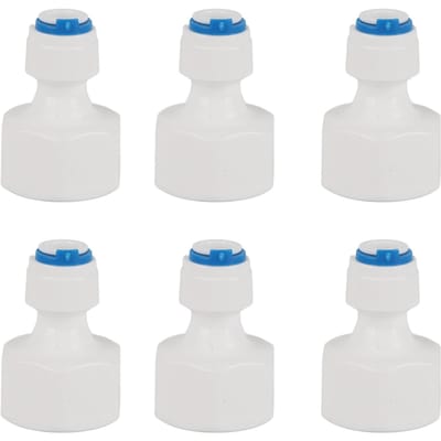 6 stuks 1/4 Buitendiameter buis naar 1/2 Binnendraad Push-in Snelkoppeling voor Waterfilter Omgekeerde Osmose