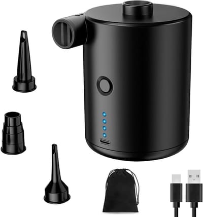 Elektrische luchtpomp 4000 mAh - compact en oplaadbaar - snel oppompen - ideaal voor luchtbedden - ShopVlot
