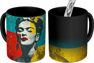 Magische Mok - Foto op Warmte Mokken - Koffiemok - Bloemen - Felle kleuren - Grafisch - Modern - Magic Mok - Beker - 350 ML - Theemok
