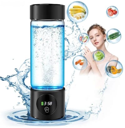 DIMICO - Waterstof Waterfles - Hydrogen Water Ionizer Fles - Zelfreinigend - 460ML - LED display met Timer - Oplaadbaar en Draagbaar