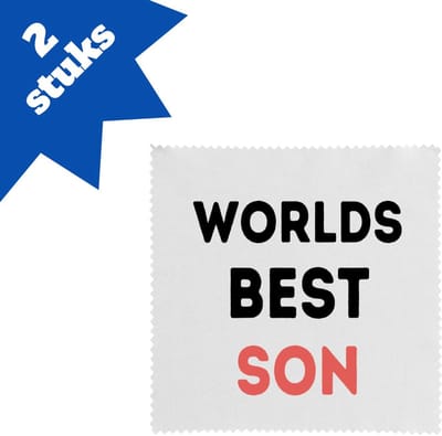 Akyol - worlds best son brillendoekjes - Zoon - de beste zoon - verjaardagscadeau - verjaardag - cadeau - cadeautje voor zoon - zoon artikelen - kado - geschenk - gift - 17,8 bij 17,8 cm - 2 stuks