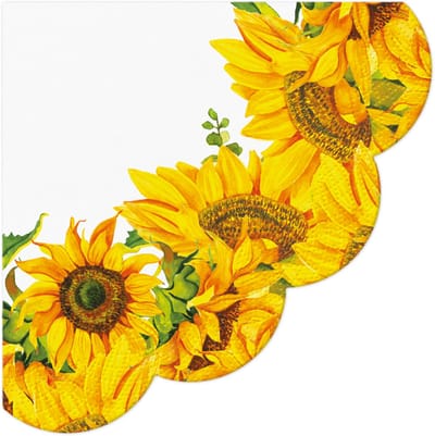 PAW Ronde servetten - Dancing Sunflowers - PAW Decor - 32 cm