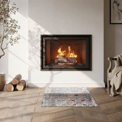 Coloray Vloerplaat Houtkachel - Vloerplaat voor Houtkachel - 60 cm x 60 cm - Vloerplaat Open Haard - Grijs Vloerplaat Kachel - Verwarmingsaccessoires - Plaat voor Onder Kachel - Kachel Vloerplaat - Vloerplaat Voor Kachel