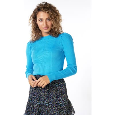 EsQualo Sweater Turtle Neck Lurex Petrol Größe: S | Pullover Outlet | Damen