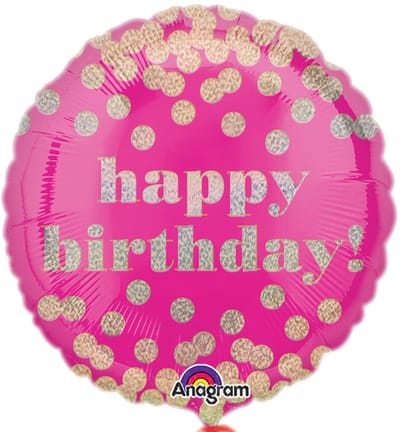 Anagram Folieballon Happy Birthday 43 Cm Roze/goud