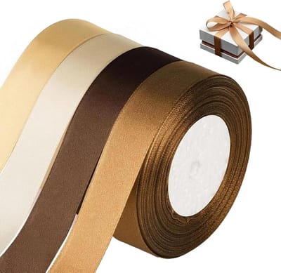 Satin Ribbons in Champagne Goud voor Cadeauverpakking en Decoratie - 20mm Breed, 4 Kleuren, Ideaal voor Verjaardagen en Bruiloften