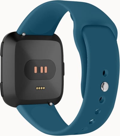 Siliconen bandje - geschikt voor Fitbit Versa / Versa 2 - maat S/M - staalblauw