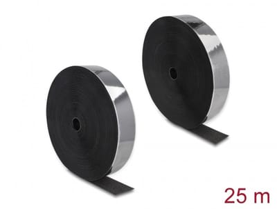 Klittenband Zware haak-en-lus tape zelfklevend L 25 meter x B 50 mm zwart