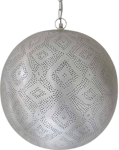 Safaary - Oosterse Hanglamp Zilver Mila Ø 40 x 44cm