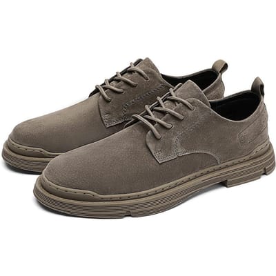 Echt Leer Herenschoenen Springtij Schoenen Lage Top Grote Neus Werkschoenen Britse Mode Casual Leren Schoenen Heren All-Match Schoenen 44 gray