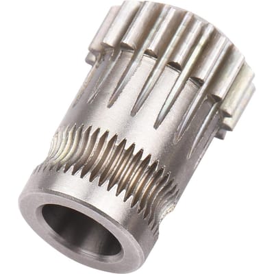 Aibecy 3D Printer Accessoires Drivegear Dual Gear Aandrijfwiel Extruder Tandwiel Zonder Bovenste Draad voor 3D Printer Creality Ender 3 5 CR10 Pro CR10 without top wire zilver