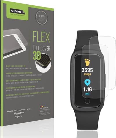 dipos FLEX – 2x Matte Screenprotector geschikt voor Biggerfive Vigor 3 | Volledige Schermbescherming | Case-Friendly