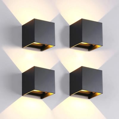 Wandlampen Set van 4 voor Binnen en Buiten - Moderne LED Kubus, IP65 Waterdicht, 6 W, Warm Licht