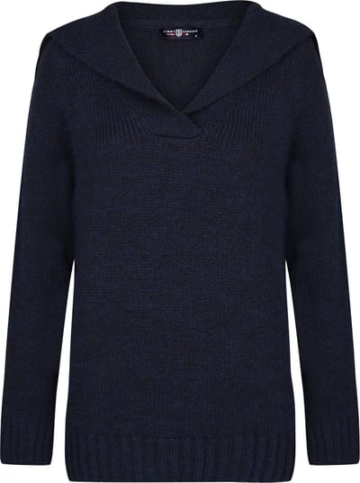 Jimmy Sanders Trui - Sweater Sjaalkraag Dames Navy - M