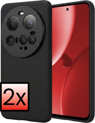 Hoesje - 2 Stuks - Geschikt voor Xiaomi 15 Ultra - Sterk & Shockproof - Case Siliconen - Back Cover - Telefoon Hoes - Zwart