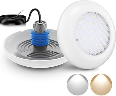 Waterdichte LED Zwembadverlichting met 1,5 inch Schroefdraad - Schakelbaar Wit Licht (3000K & 6000K)