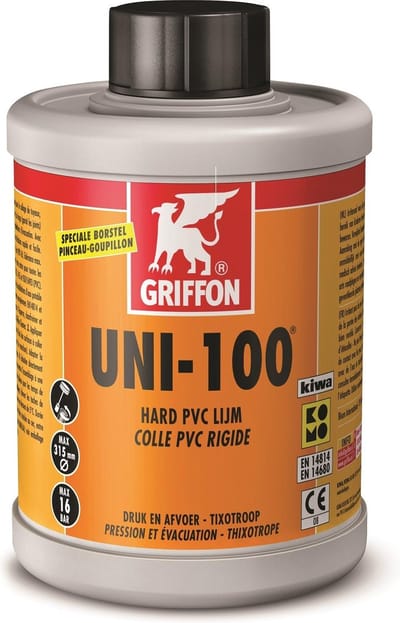 Hard-PVC-lijm UNI-100 pot 250ml - Kiwa Komo