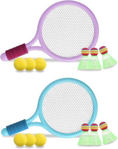Badmintonset voor kinderen, draagbaar speelgoed voor training en vrije tijd, ideaal voor buiten- en binnenspelactiviteiten